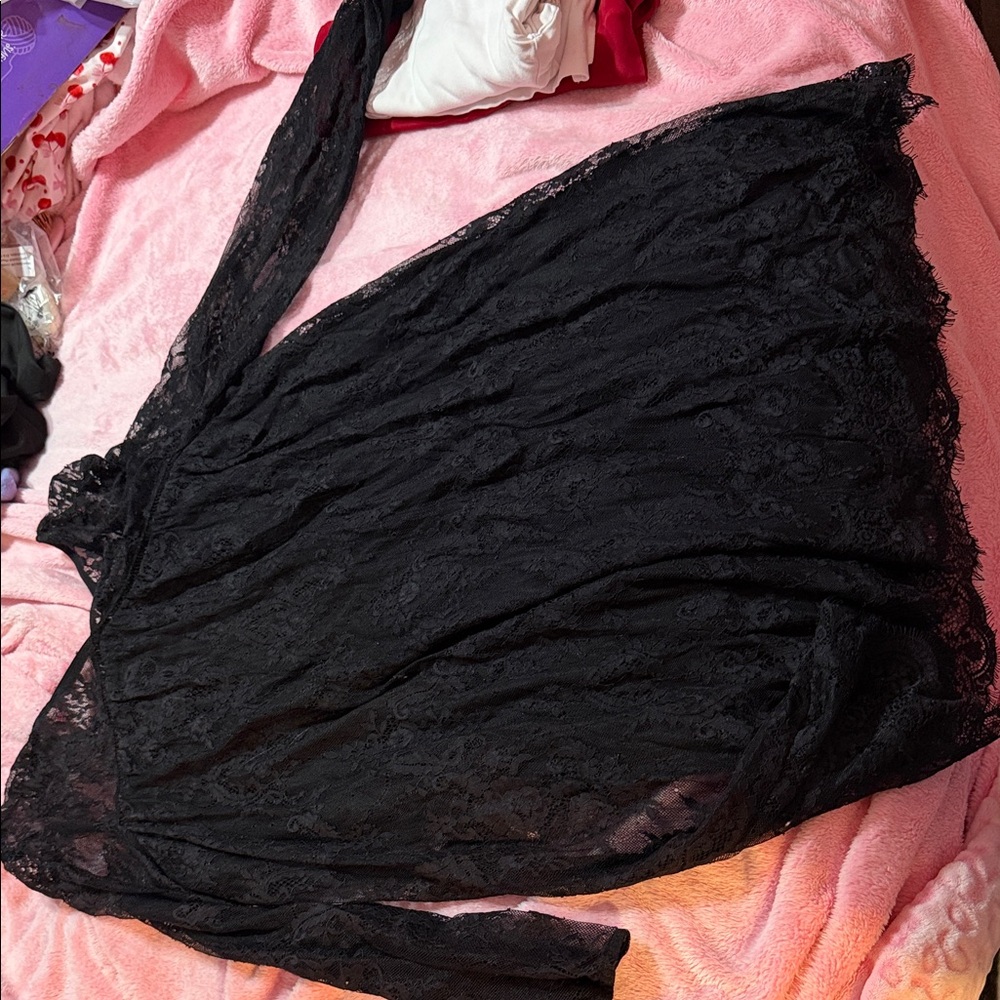 Xhilaration Black and Pink Lace Dress